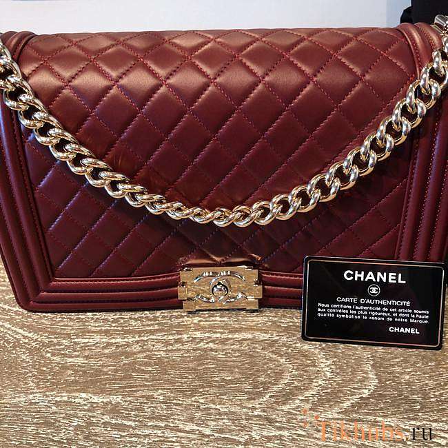 Chanel LeBoy Lambskin Wine 28cm - 1