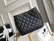 Chanel 22S Pearl Hobo Bag Lambskin Black 19x17x8.5cm - 5