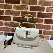 Gucci Small Top Handle Bag With Bamboo White 21x15x7cm - 1