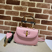 Gucci Small Top Handle Bag With Bamboo Pink 21 x 15 x 7 cm - 1