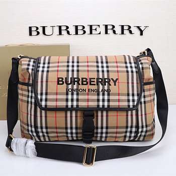 Burberry Vintage Check Flap Diaper Bag 41x17x29cm