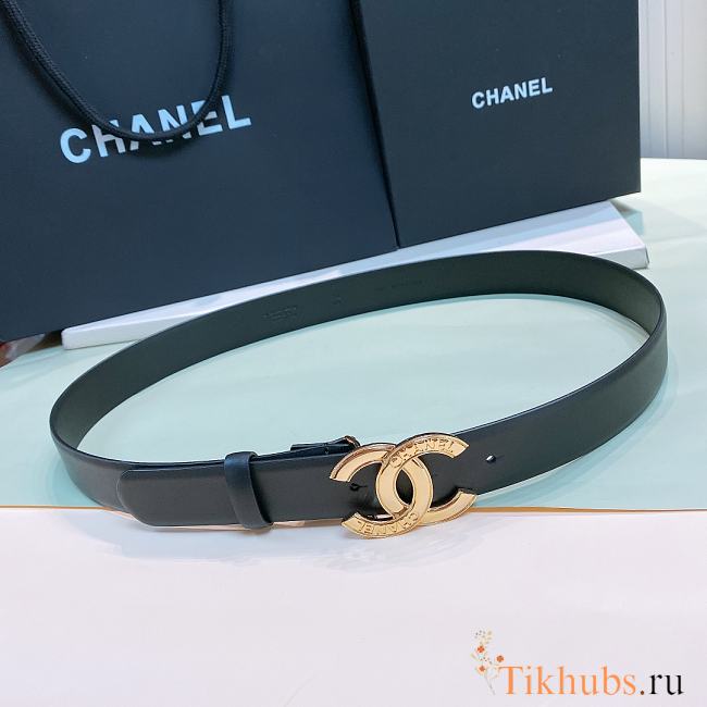 Chanel Black Belt width 3cm - 1