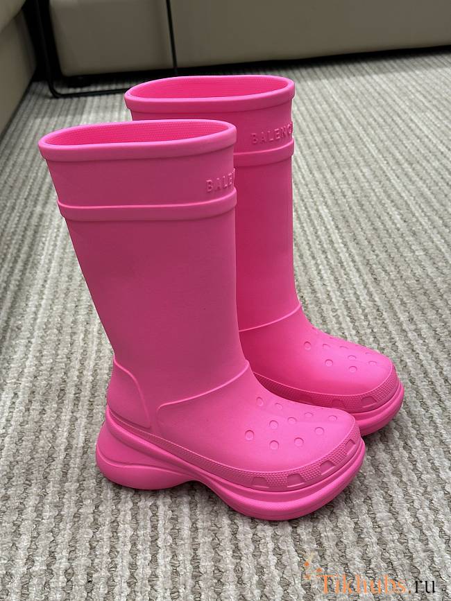 Balenciaga Women's Crocs Boot In Bright Pink - 1