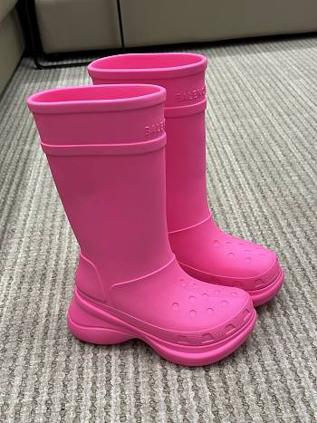 Balenciaga Women's Crocs Boot In Bright Pink