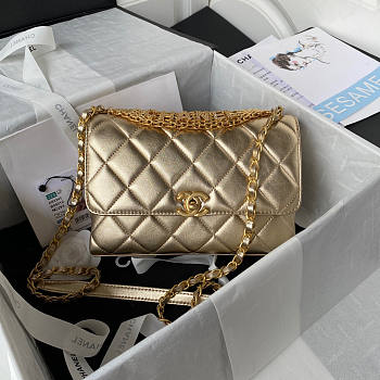 Chanel Small Flap Bag Gold 23x15x7cm 