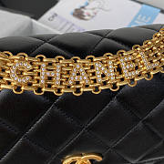 Chanel Flap Bag Lambskin Black Gold 23x15x7cm - 3