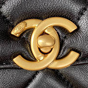 Chanel Flap Bag Lambskin Black Gold 23x15x7cm - 2