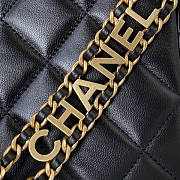 Chanel Small Hobo Lambskin Black Bag 19x16x8cm - 4