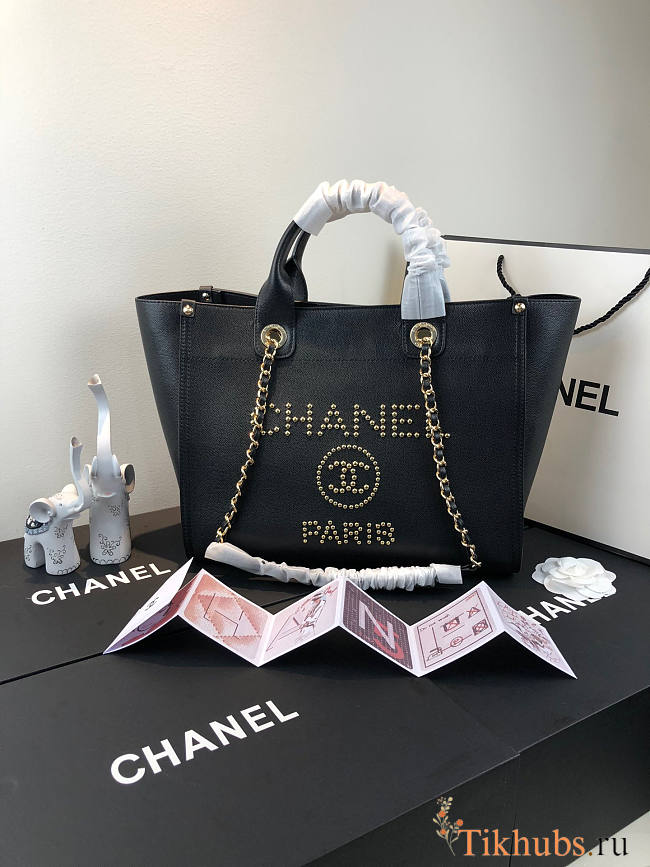 Chanel Deauville Gold Hardware Tote 39cm - 1
