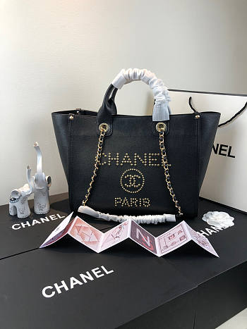Chanel Deauville Gold Hardware Tote 39cm