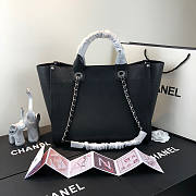 Chanel Shopping Deauville Silver Hardware Tote 39cm - 3