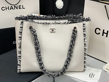 Chanel Shopping White Bag 38x31x10cm