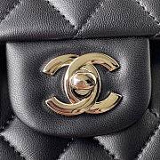 Chanel Classic Flap Bag Black Lambskin Silver Hardware 23cm - 3