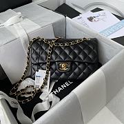 Chanel Classic Flap Bag Black Lambskin Gold Hardware 23cm - 1