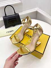 Fendi First Fendace Leather high-heeled Sandals Gold 9.5cm - 2
