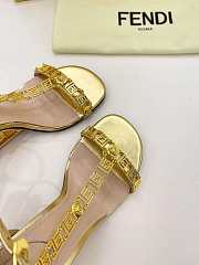 Fendi First Fendace Leather high-heeled Sandals Gold 9.5cm - 4