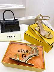 Fendi First Fendace Leather high-heeled Sandals Gold 9.5cm - 6