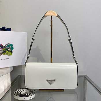 Prada Brushed Leather Femme White Bag 26x4.8x12cm