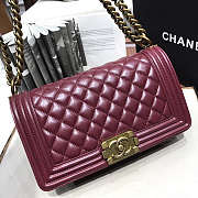 Chanel Leboy Lambskin Bag in Wine Red with Gold Hardware 67086 - 2