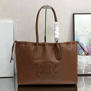 Celine Cabas Drawstring Cuir Triomphe Smooth Calfskin Brown 44x28x18cm - 1