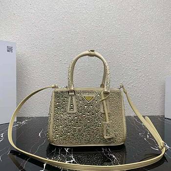 Prada Galleria Satin Mini-Bag With Crystals Gold 20x14.5x9.5cm