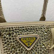 Prada Galleria Satin Mini-Bag With Crystals Gold 20x14.5x9.5cm - 5