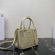 Prada Galleria Satin Mini-Bag With Crystals Gold 20x14.5x9.5cm - 2