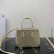 Prada Galleria Satin Mini-Bag With Crystals Gold 20x14.5x9.5cm - 3