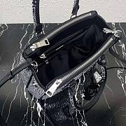Prada Galleria Satin Mini-Bag With Crystals Black 20x14.5x9.5cm - 2