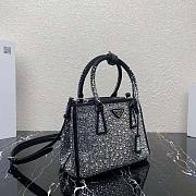 Prada Galleria Satin Mini-Bag With Crystals Black 20x14.5x9.5cm - 5