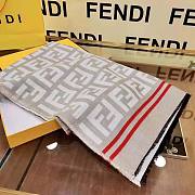 Fendi FF Poncho Multicolor Wool and Silk Poncho White 140x140cm - 2