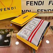 Fendi FF Poncho Multicolor Wool and Silk Poncho White 140x140cm - 3