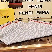 Fendi FF Poncho Multicolor Wool and Silk Poncho White 140x140cm - 4