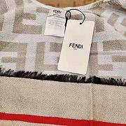 Fendi FF Poncho Multicolor Wool and Silk Poncho White 140x140cm - 5