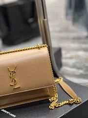 YSL Sunset Medium Chain Smooth Leather Beige 22x16x8cm - 4