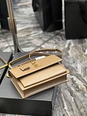 YSL Sunset Top Handle In Smooth Leather Beige 25x18x5cm - 4