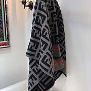 Fendi FF Poncho Multicolor Wool and Silk In Black 140x140cm - 4