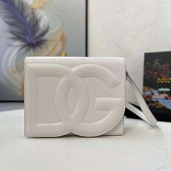 Dolce & Gabbana Calfskin DG Logo White Bag 16x20x5.5cm