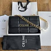 Celine Chain Shoulder Bag Matelasse Black Gold 24x15x5cm - 1