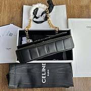 Celine Chain Shoulder Bag Matelasse Black Gold 24x15x5cm - 4