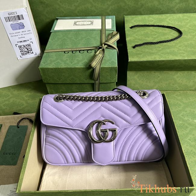 Gucci Marmont Small Shoulder Bag Purple 26x15x7cm - 1