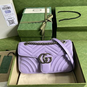 Gucci Marmont Small Shoulder Bag Purple 26x15x7cm
