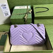 Gucci Marmont Small Shoulder Bag Purple 26x15x7cm - 3