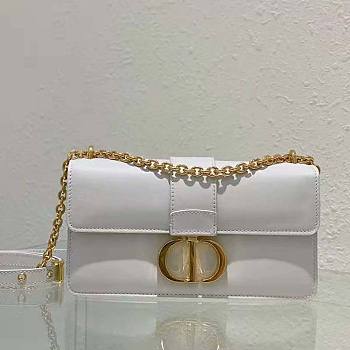 Dior 30 Montaigne East-West Bag with Chain White Calfskin 21.5 x 12 x 6 cm