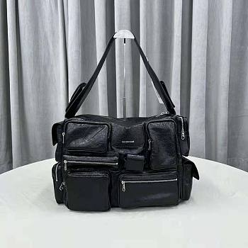 Balenciaga Superbusy Large Sling Bag Black Lambskin 41x28x18cm
