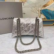 Balenciaga Crush Small Chain Bag Metallized Quilted in Silver 25x15x8cm - 6