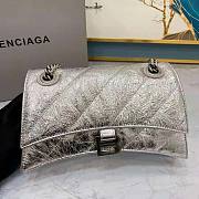 Balenciaga Crush Small Chain Bag Metallized Quilted in Silver 25x15x8cm - 3