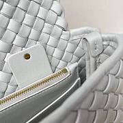 Bottega Veneta Patti Top Handle Bag in Lambskin White 24x20x12cm - 5