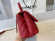 Chanel Coco Handle Caviar Red Gold Hardware 24x14x10cm - 6