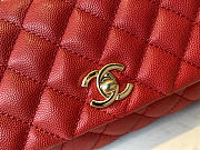Chanel Coco Handle Caviar Red Gold Hardware 24x14x10cm - 2